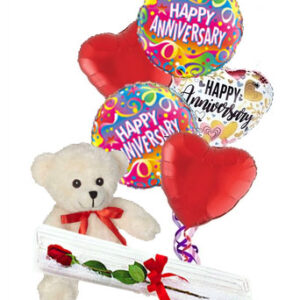 Rose Balloons and Teddy