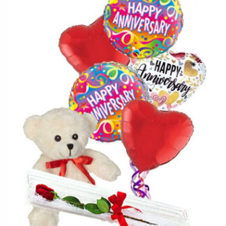 Rose Balloons and Teddy